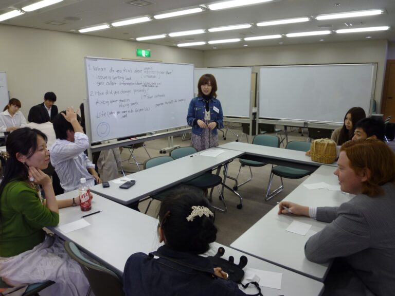 Activity scene from an English conversation or international exchange program